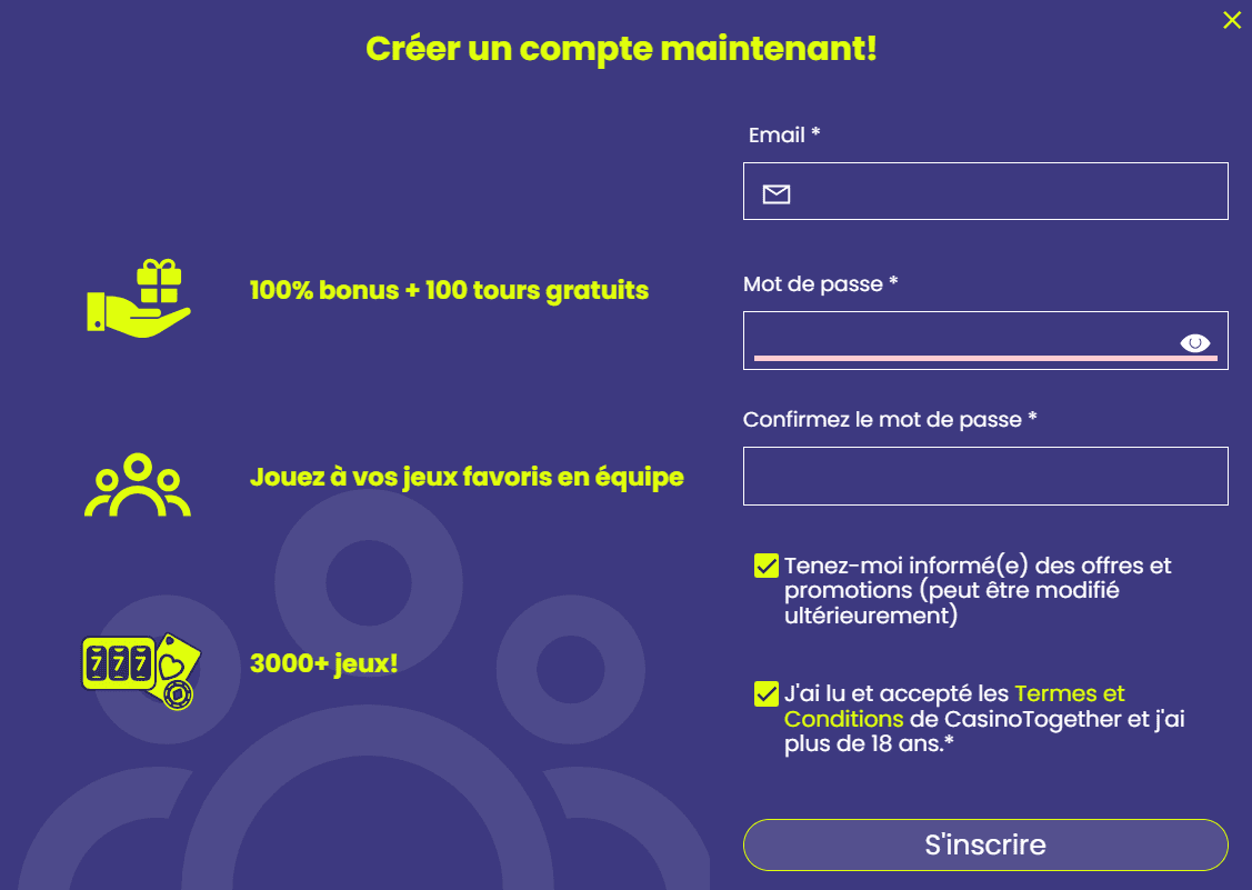 Casino Together welcome bonus